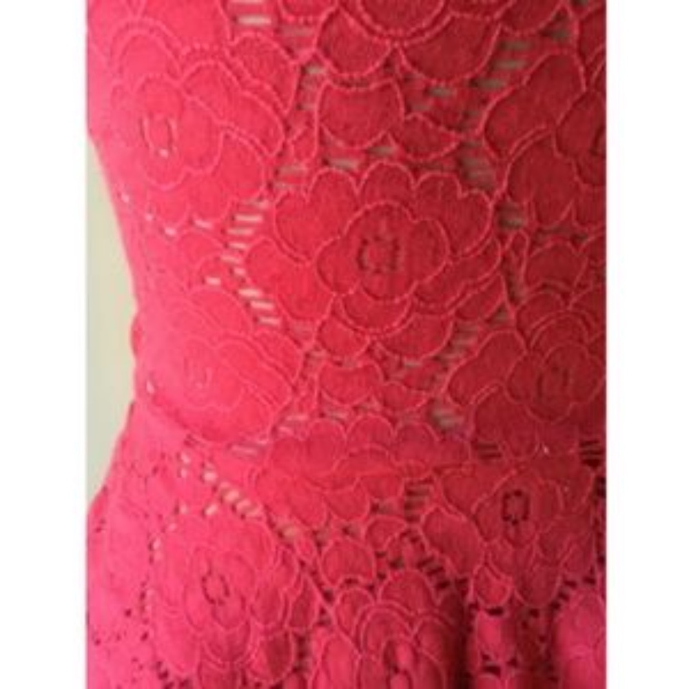 Monaco USA Women's Top Tank Blouse Short Sleeves Summer Beach Lace Pink Size S - Picture 5 of 7
